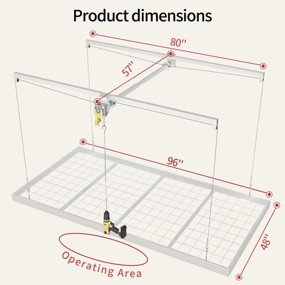 Garage Ceiling Storage Racks – 4x8 FT – White