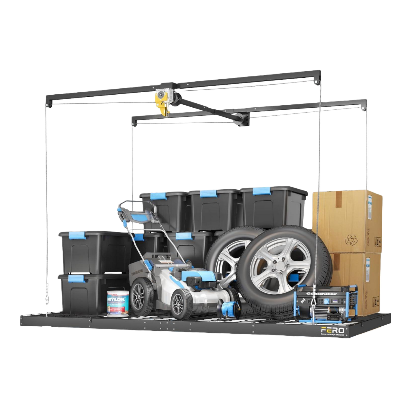 Garage Ceiling Storage Racks – 4x8 FT – Black