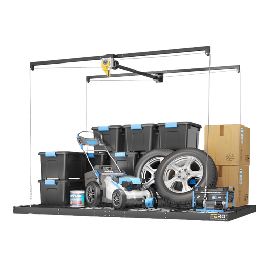 Garage Ceiling Storage Racks – 4x8 FT – Black