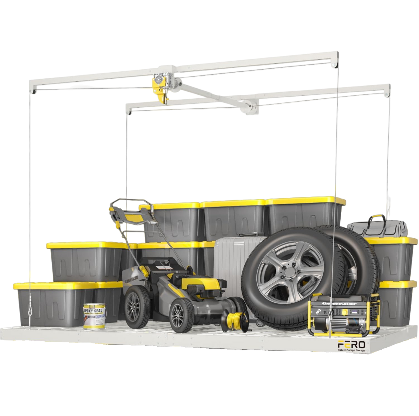 Garage Ceiling Storage Racks – 4x8 FT – White