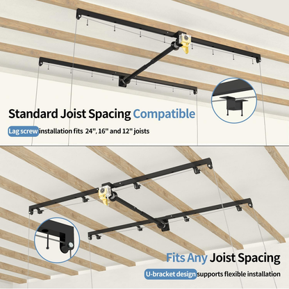 Garage Ceiling Storage Racks – 4x8 FT – Black