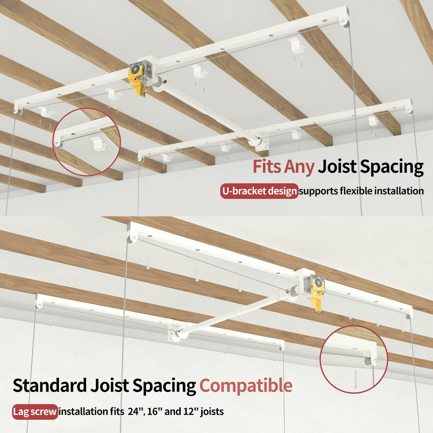 Garage Ceiling Storage Racks – 4x8 FT – White