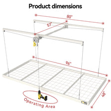 Garage Ceiling Storage Racks – 4x8 FT – White 325lb