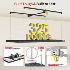 Garage Ceiling Storage Racks – 4x8 FT – Black 325lb