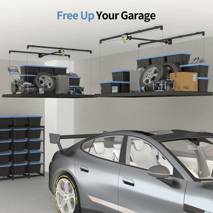 Garage Ceiling Storage Racks – 4x8 FT – Black