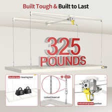 Garage Ceiling Storage Racks – 4x8 FT – White 325lb