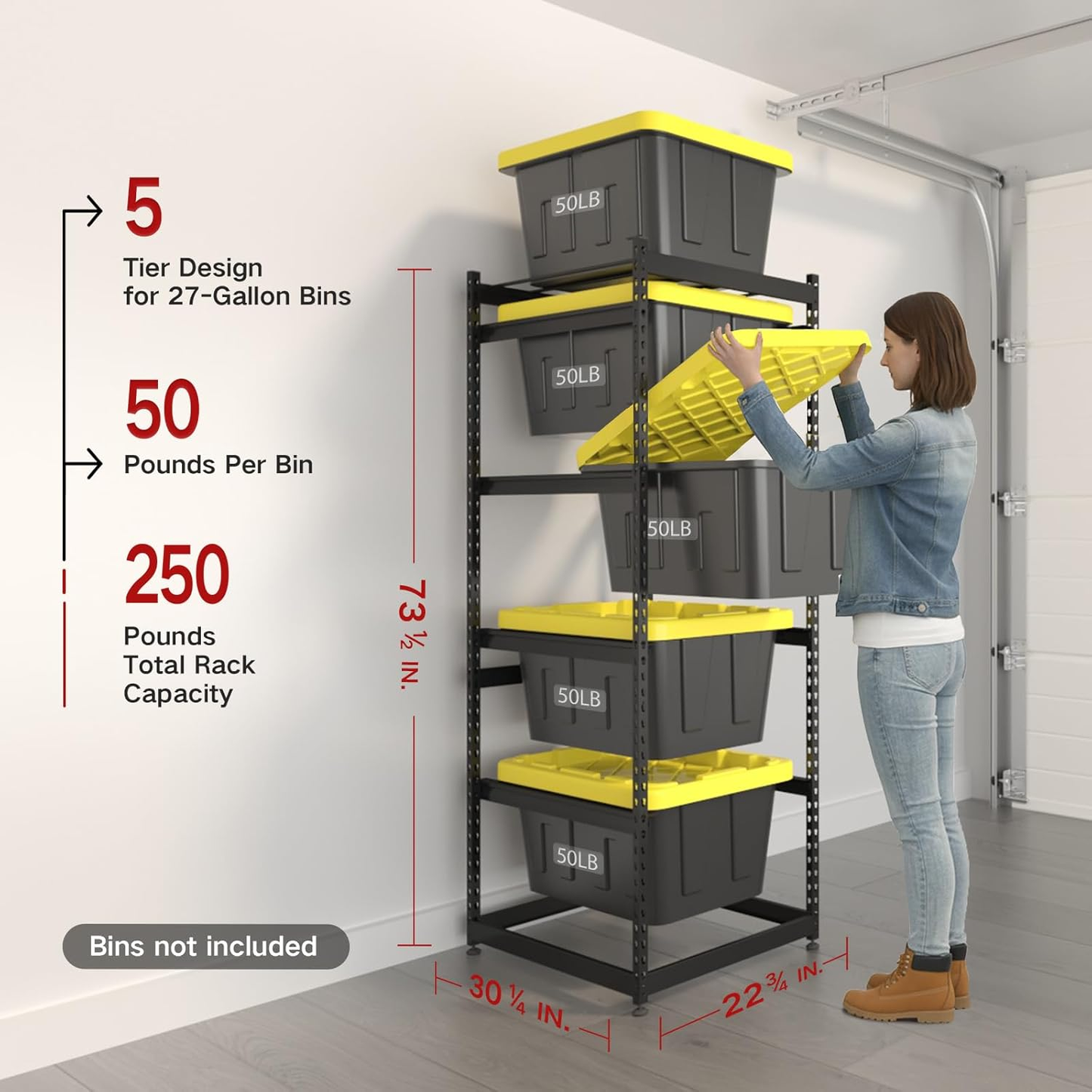 27 Gallon Tote Storage Rack - 1 Pack