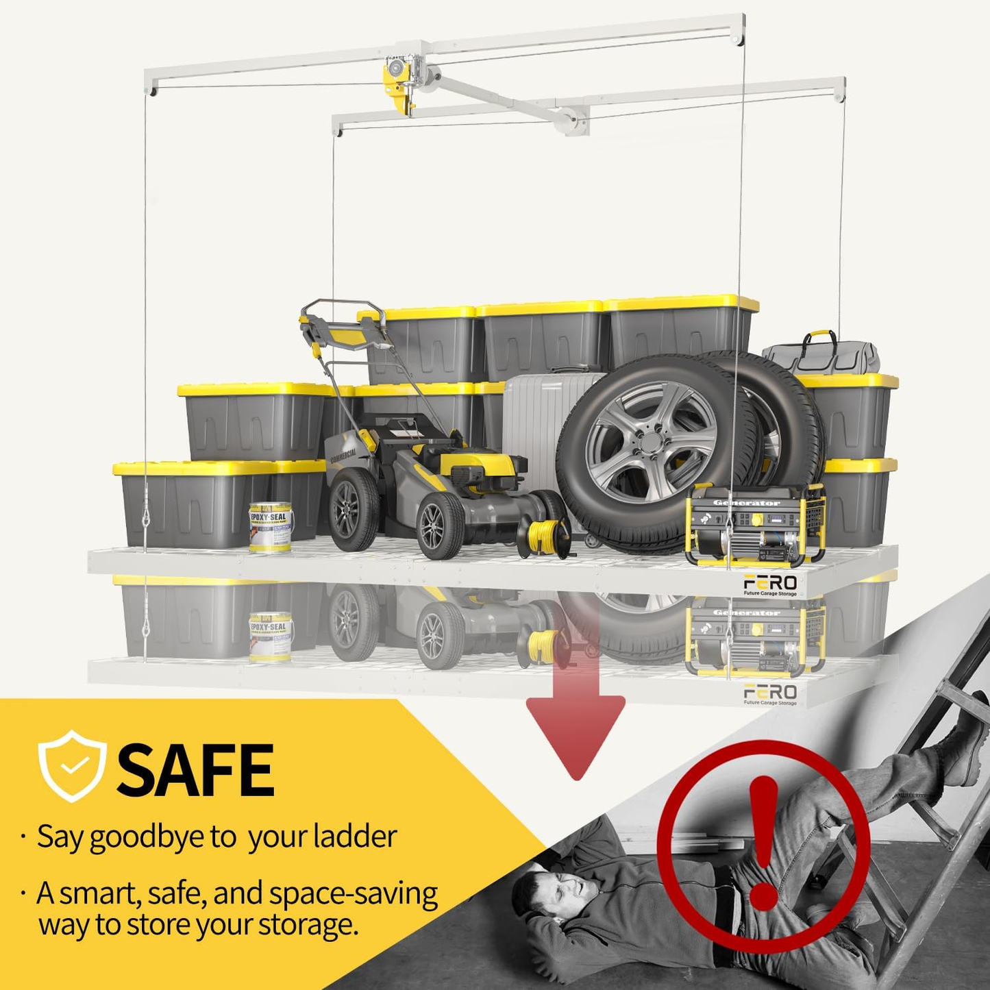 Garage Ceiling Storage Racks – 4x8 FT – White