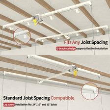 Garage Ceiling Storage Racks – 4x8 FT – White 325lb