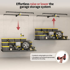 Garage Ceiling Storage Racks – 4x8 FT – Black 325lb