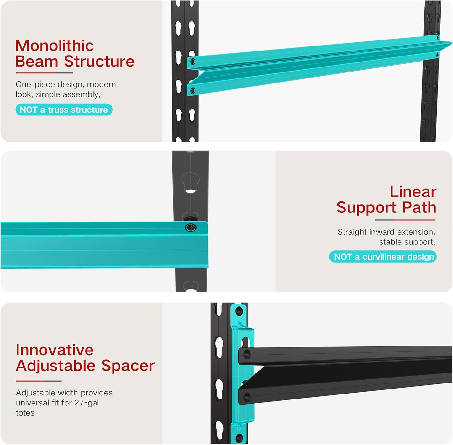 27 Gallon Tote Storage Rack - 1 Pack