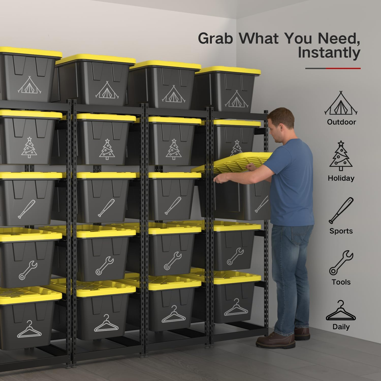 27 Gallon Tote Storage Rack - 1 Pack