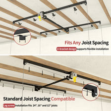 Garage Ceiling Storage Racks – 4x8 FT – Black 325lb