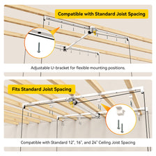 FERO Overhead Garage Storage Rack 4x8, White 500 lb