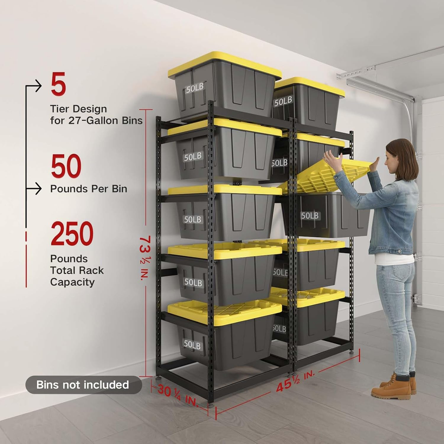 27 Gallon Tote Storage Rack - 2 Packs