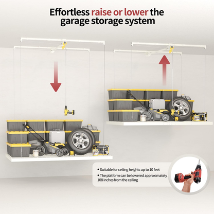 Garage Ceiling Storage Racks – 4x8 FT – White