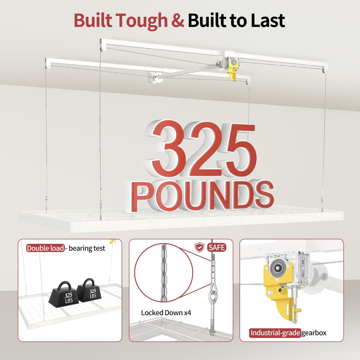 Garage Ceiling Storage Racks – 4x8 FT – White