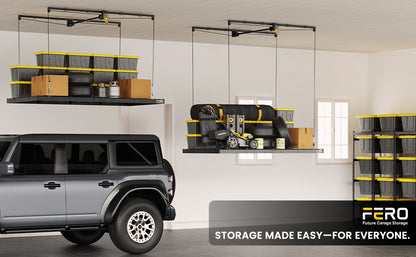 Garage Ceiling Storage Rack – 4x8 FT – Black-500 lb