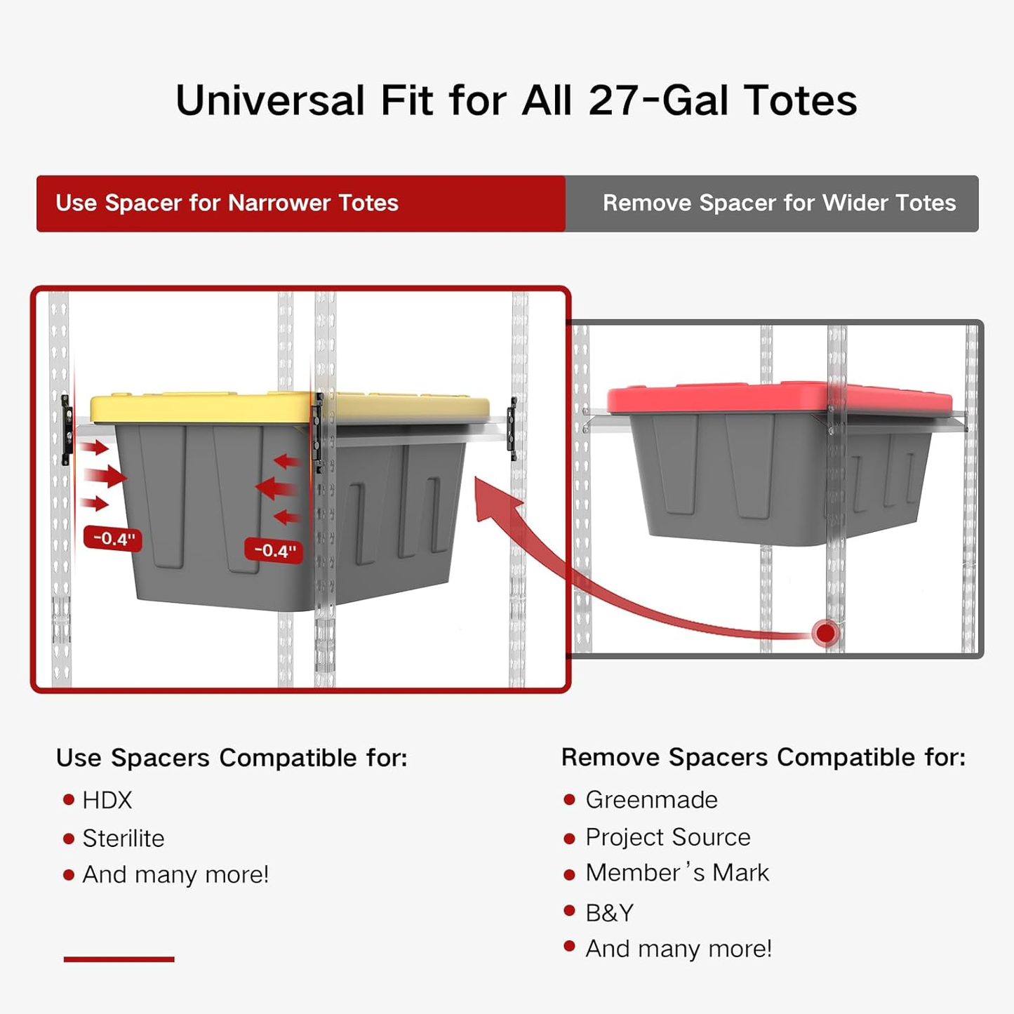 27 Gallon Tote Storage Rack - 2 Packs