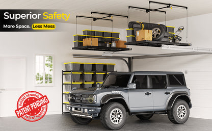 Garage Ceiling Storage Rack – 4x8 FT – Black-500 lb