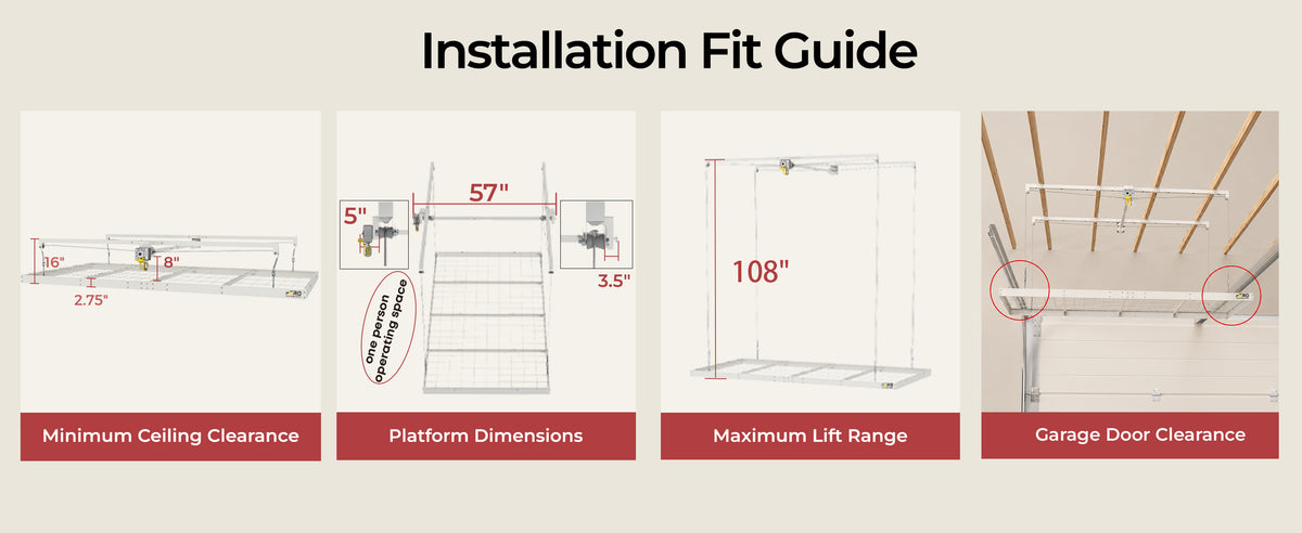 FERO 325 white 9 ft - Installation dimensions