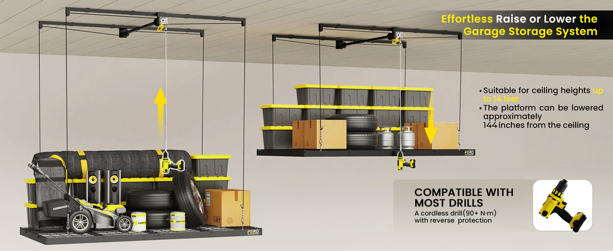 FERO 500 black 12 ft - Lifting range and operation
