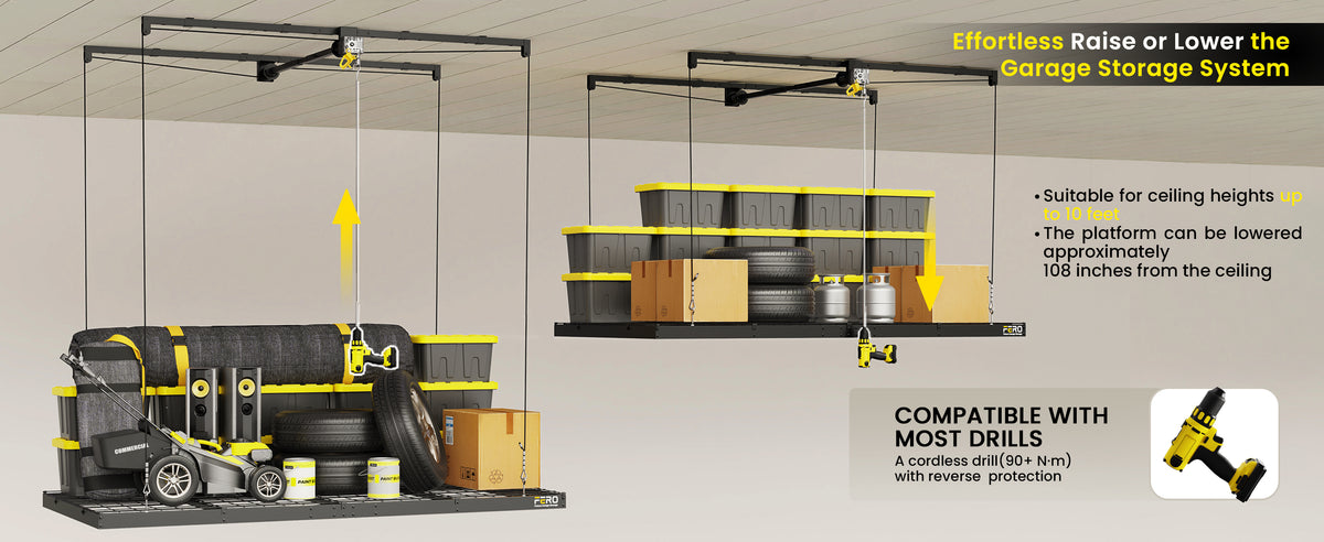 FERO 500 black 9 ft - Lifting range and operation