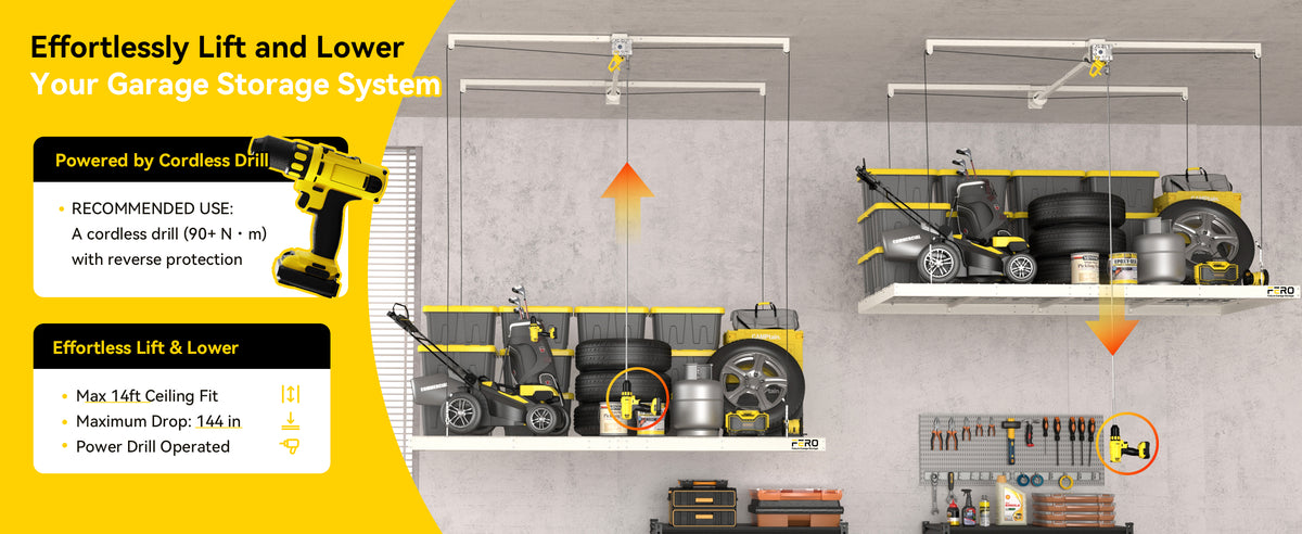 FERO 500 white 12 ft - Lifting range and operation