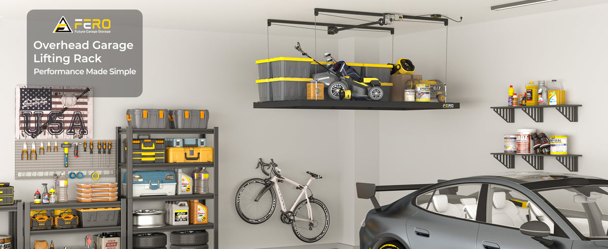 FERO motorized black  - Garage storage overview